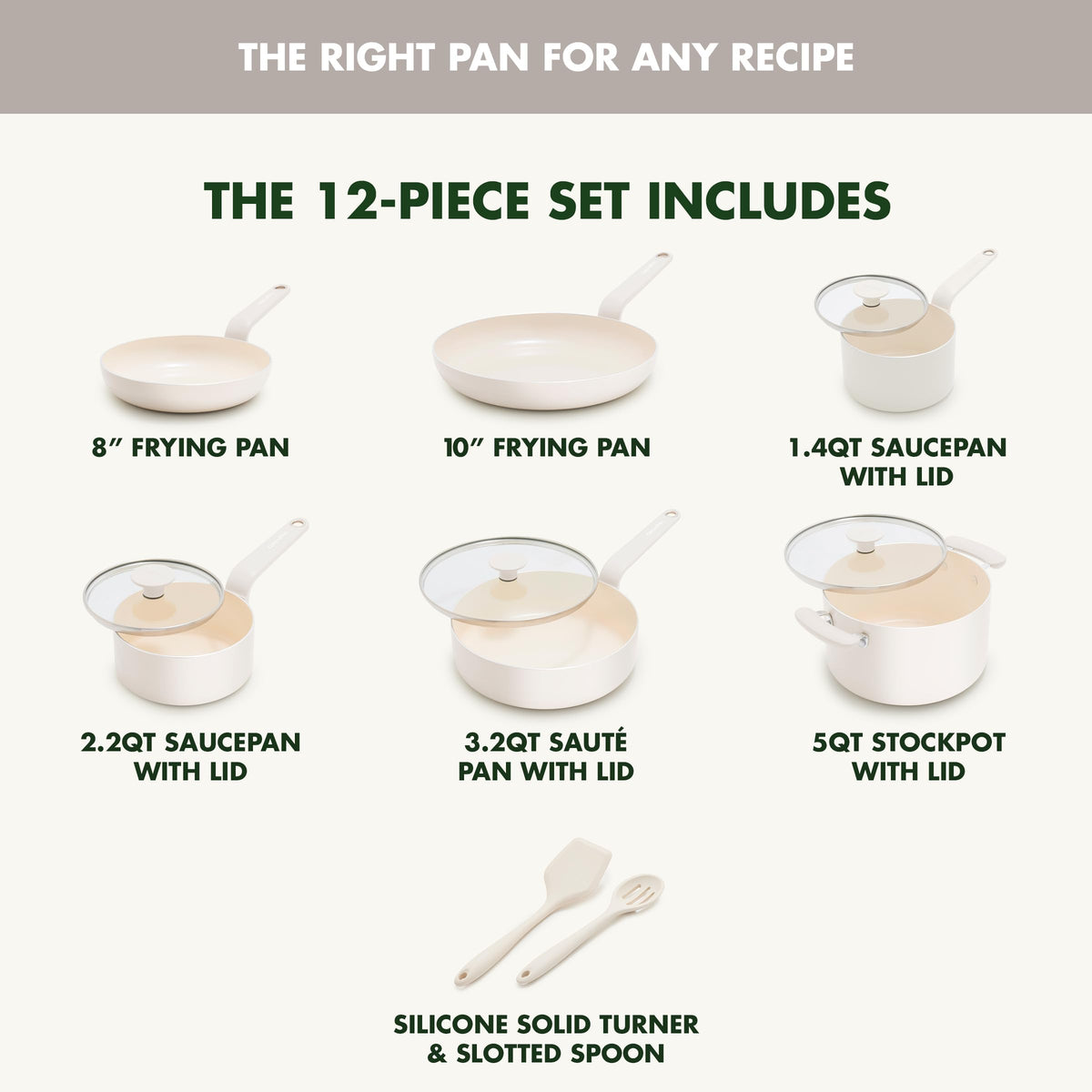 12 Piece Ceramic Nonstick Cookware Set U414