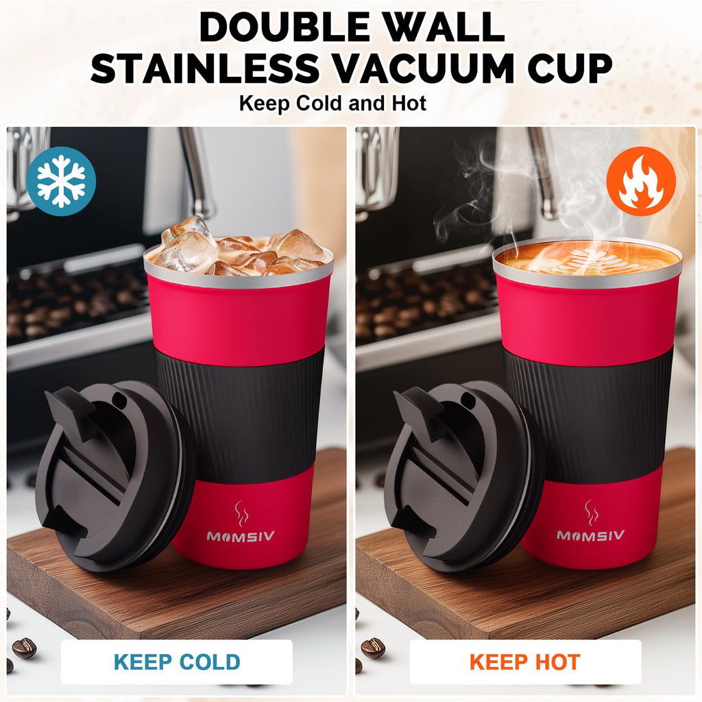 17oz Insulated Travel Coffee Mug with Leakproof Lid W411189