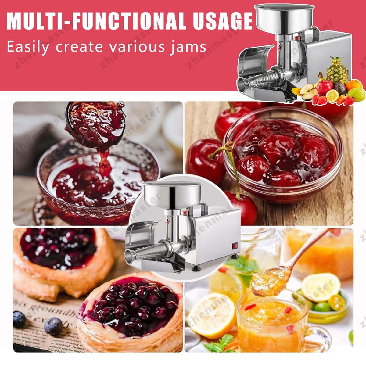 450W Stainless Steel Electric Tomato Strainer S915688