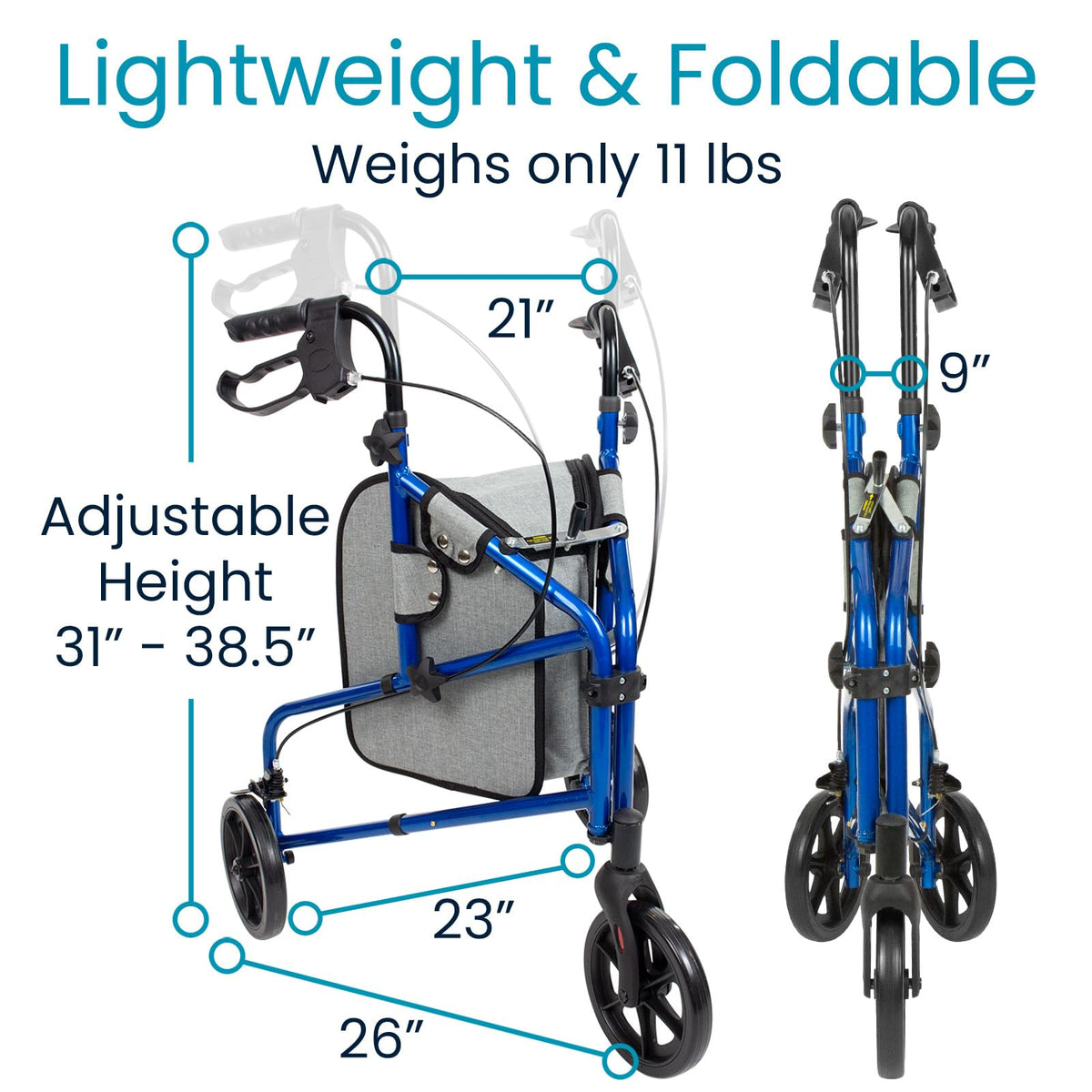 3 Wheel Foldable Walker F799153