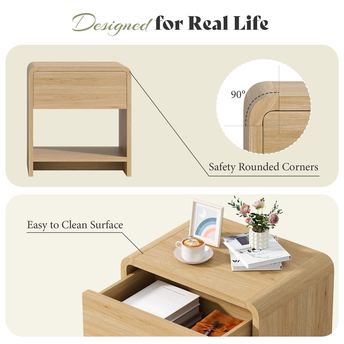 3-Piece Coffee Table Set with 2 End Tables U8187