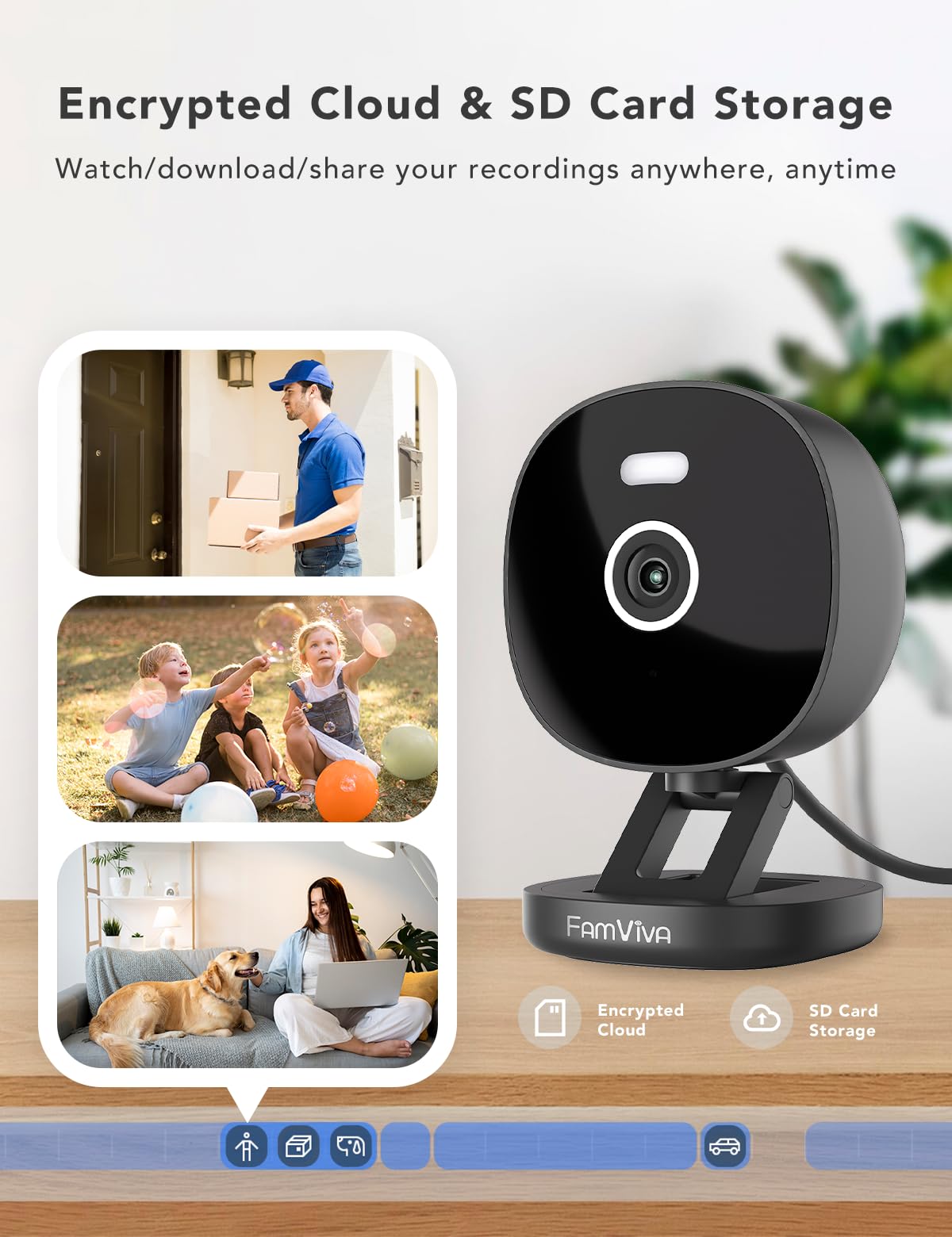 2K Wired Security Camera, Indoor/Outdoor, IP65 Waterproof Color Night Vision, Black K51387