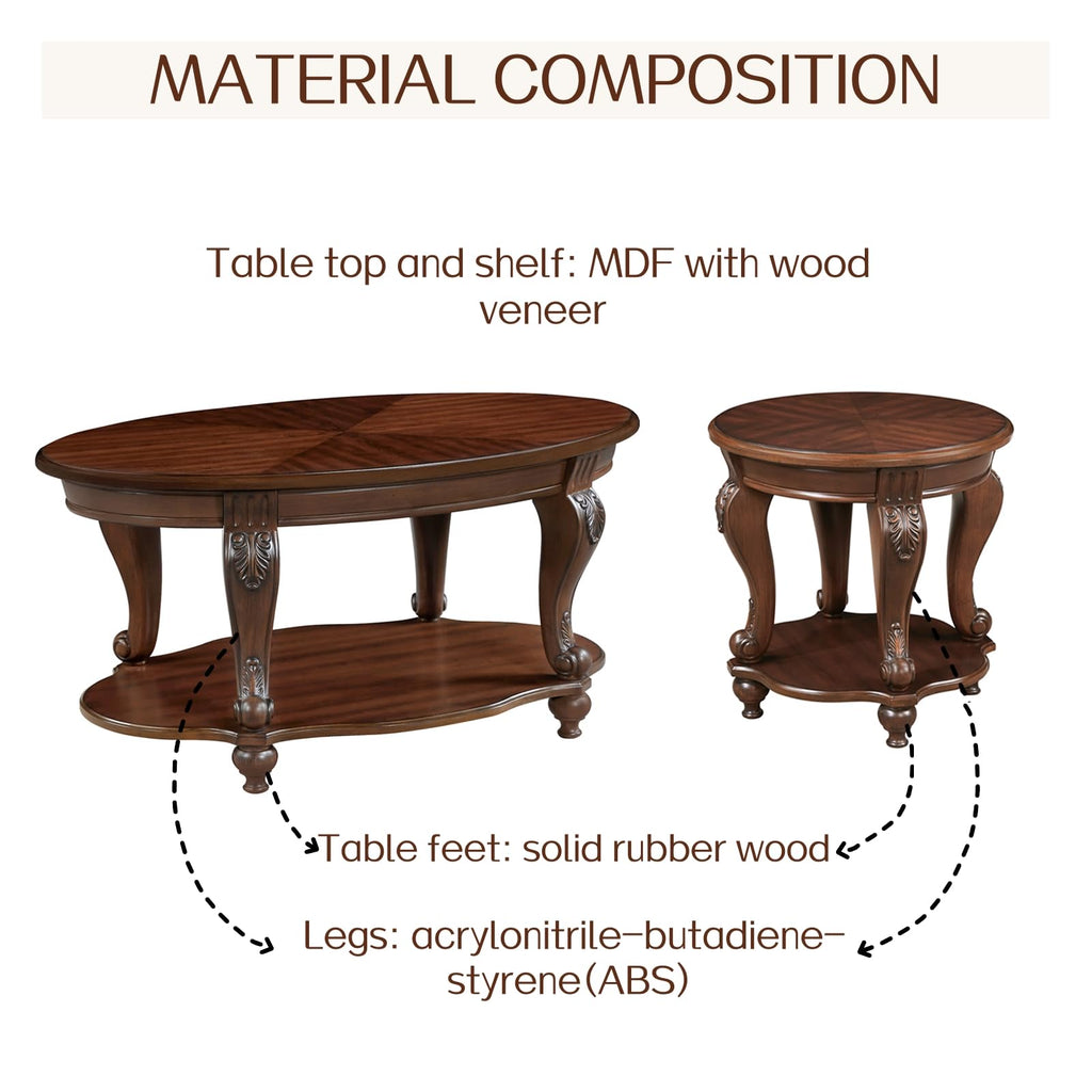 2 Tier Round Wood End Table F7662