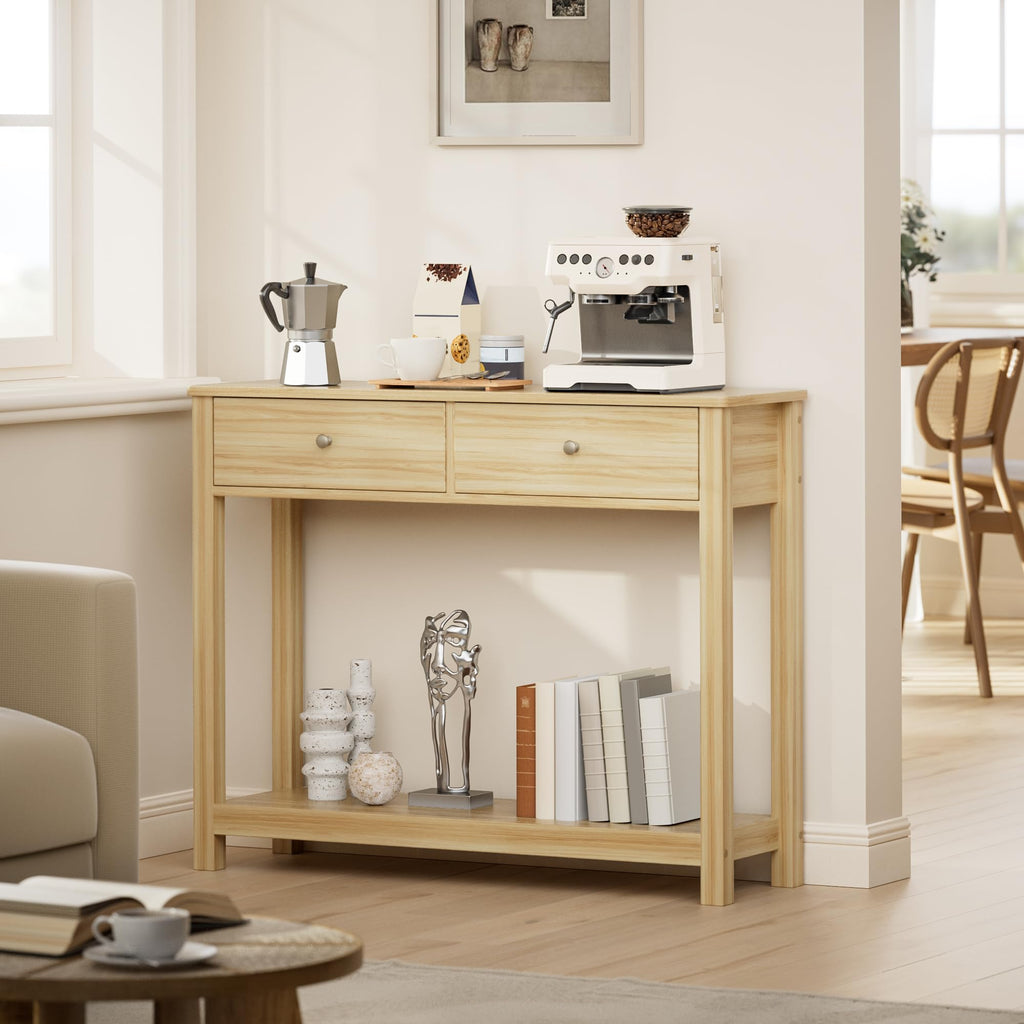 2 Drawer Oak Console Table L324556