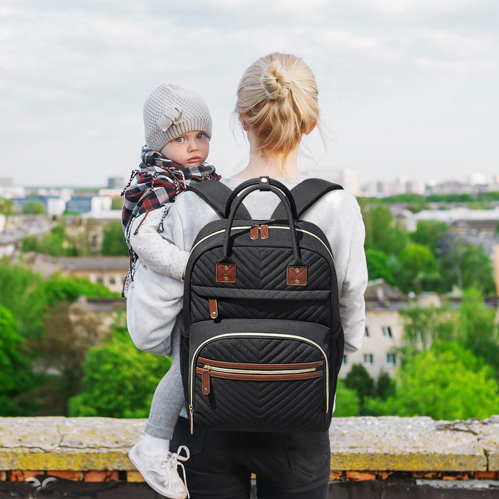 Diaper Bag Backpack with Insulated Pockets Black I3670