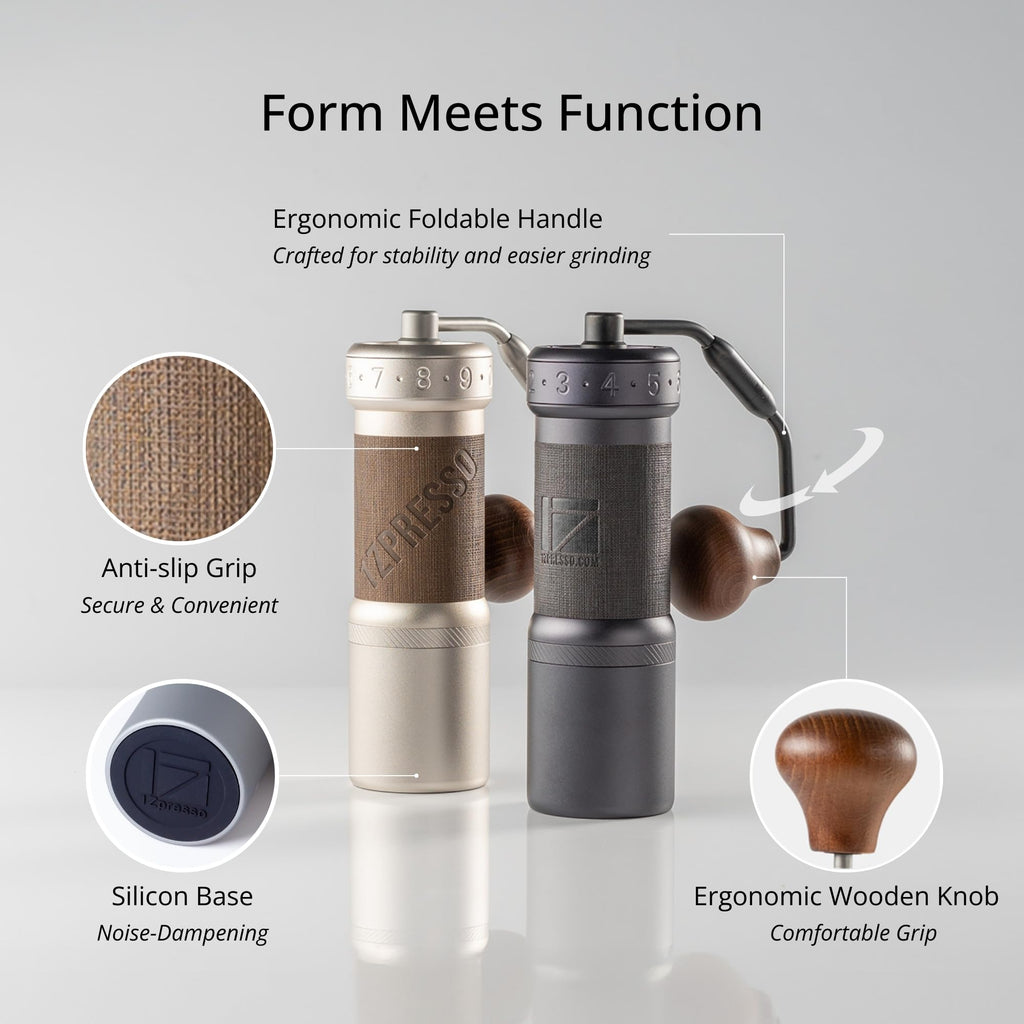 Manual Coffee Grinder Silver with Carrying Case Stainless Steel Conical Burr A119383