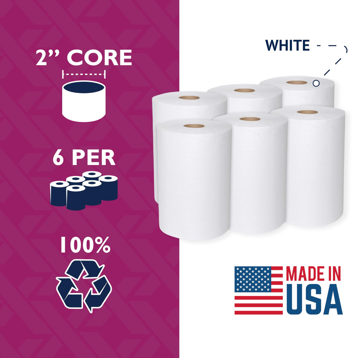 White 10" Roll Towel C751197