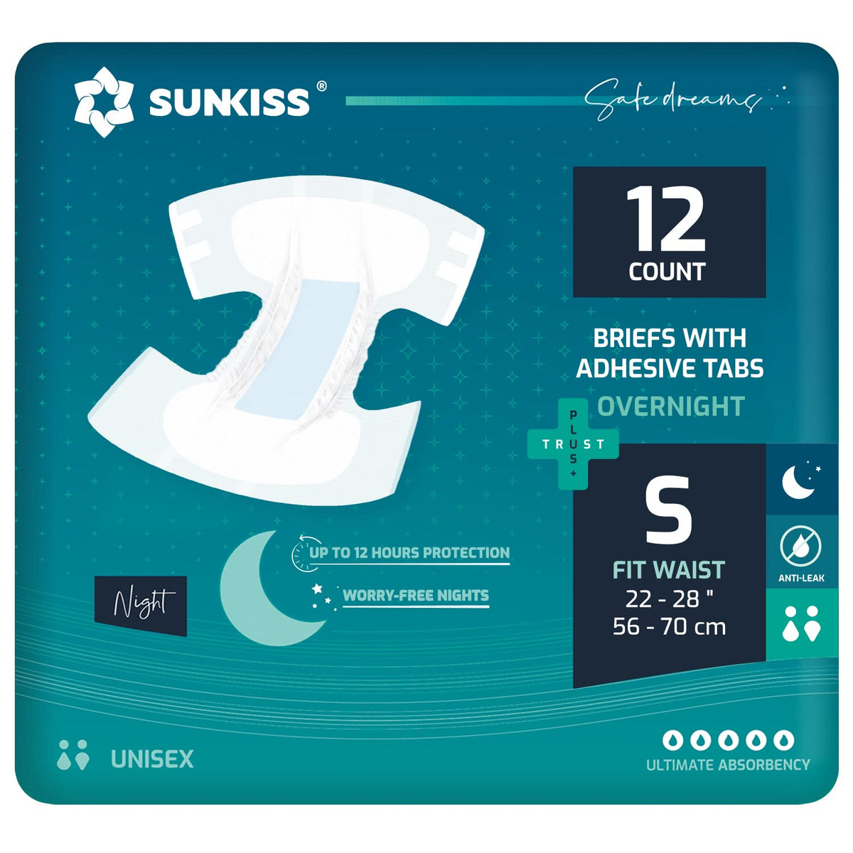 Adult Diapers Small 12 Count & Booster Pads 26 Count T573