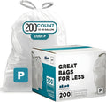 White Drawstring Trash Bags 13-16 Gallon 200 Count J569