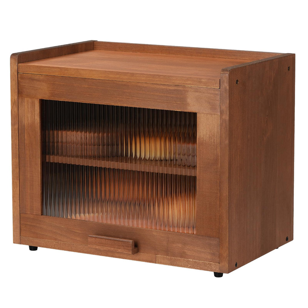 Brown 2 Tier Wooden Bread Box A36978