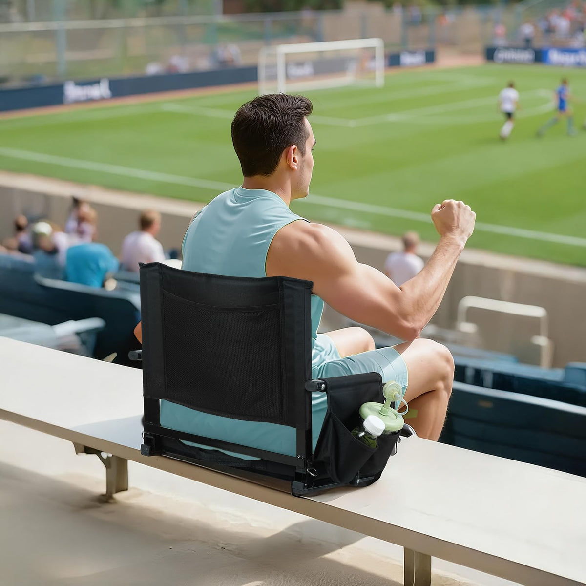 2 Pcs Folding Stadium Seat with Cup Holder F221