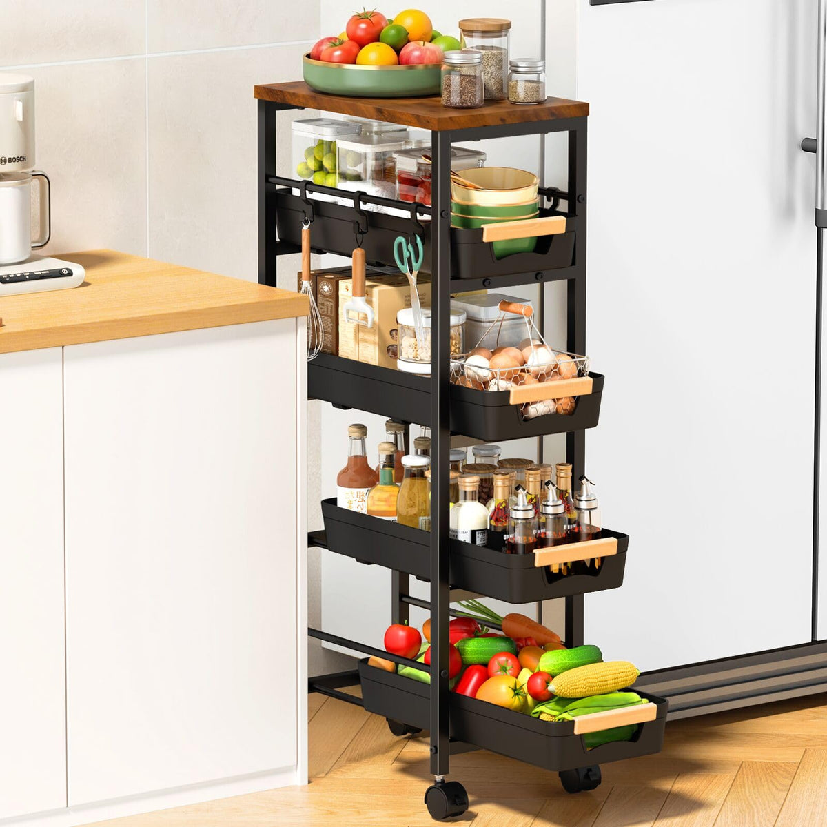 Slim Storage Cart with Wheels T898233