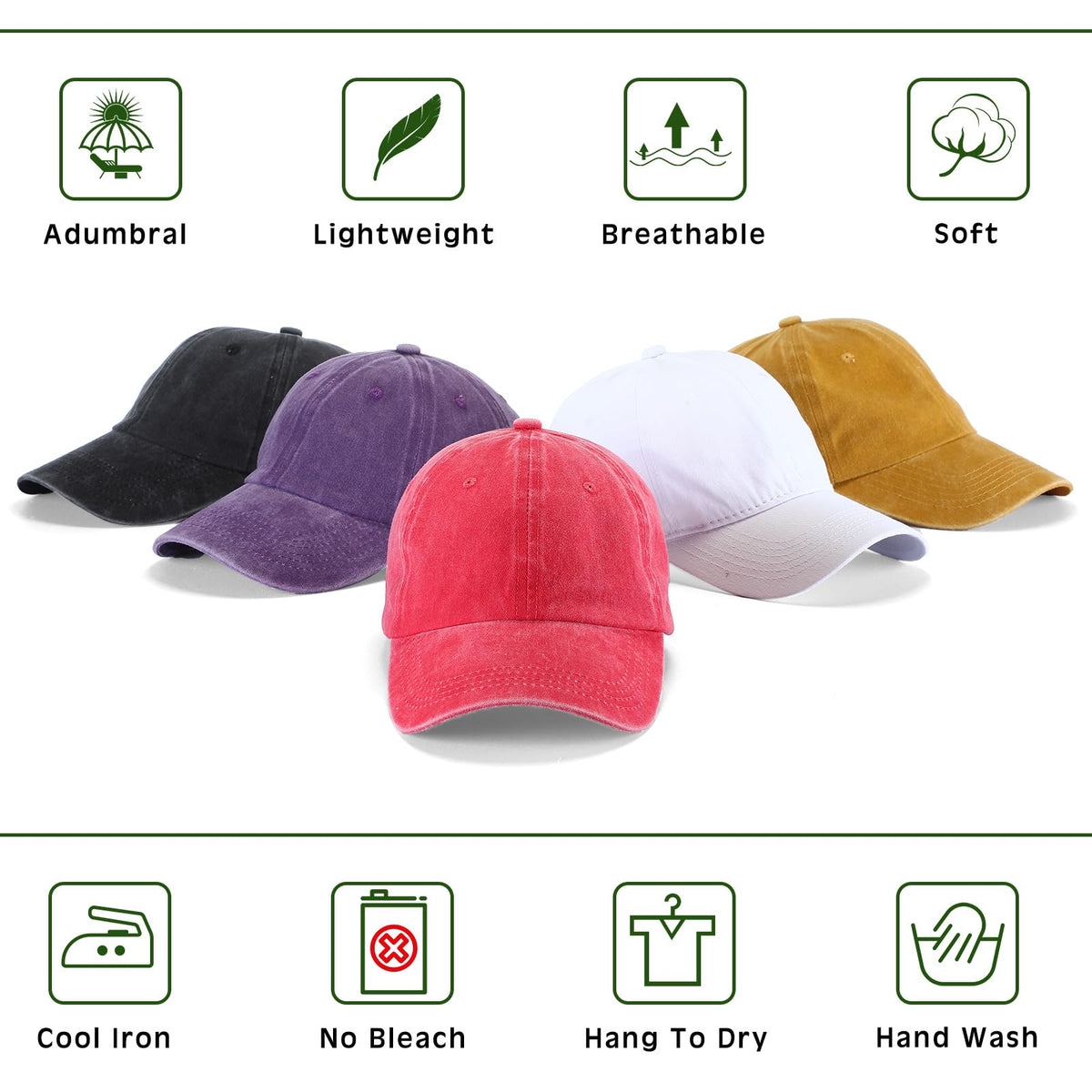 30 Pack Washed Denim Distressed Adjustable Cotton Baseball Cap I944771