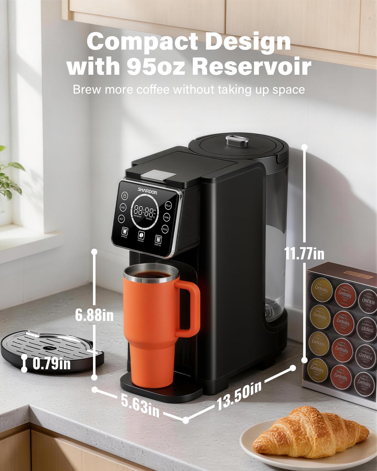 Single Serve Coffee Maker with Thermal Carafe, Matte Black H275019