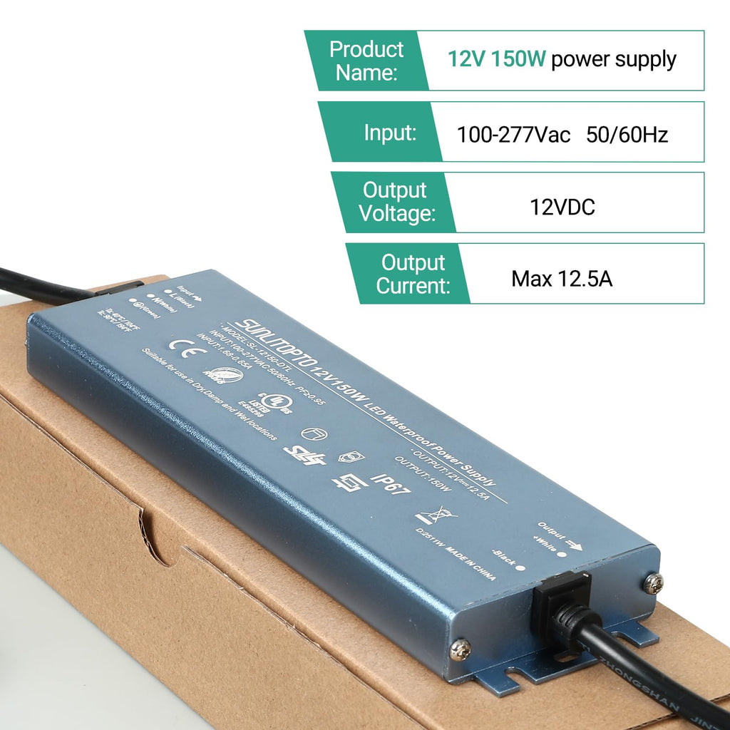 200W IP67 Waterproof 12V LED Power Supply J173403