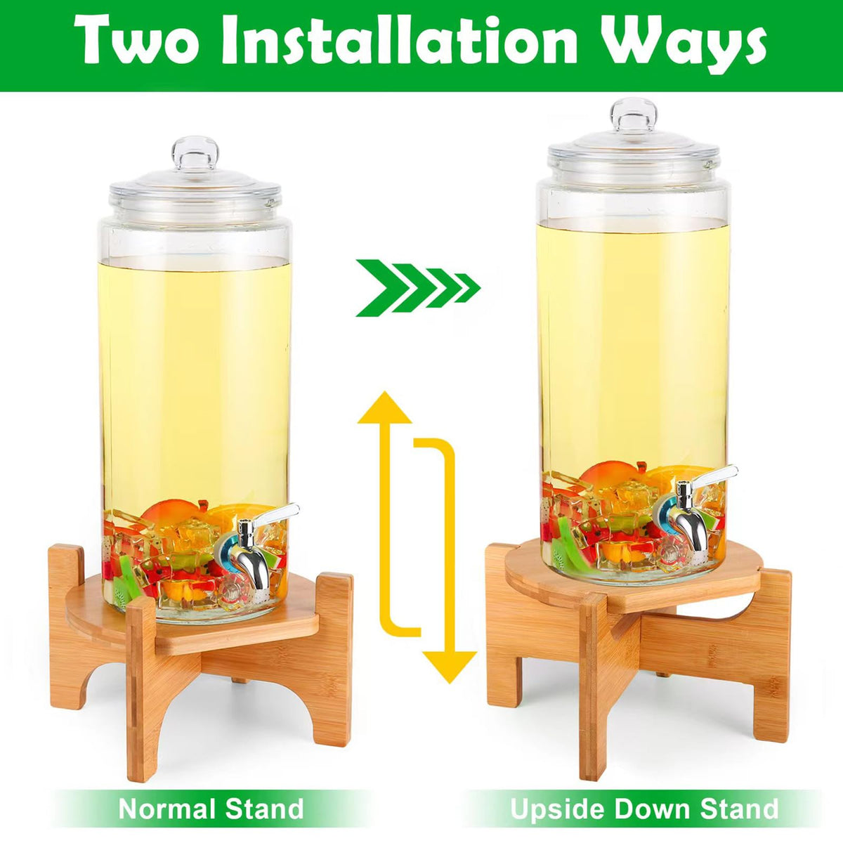 Bamboo Drink Dispenser Stand Z9122