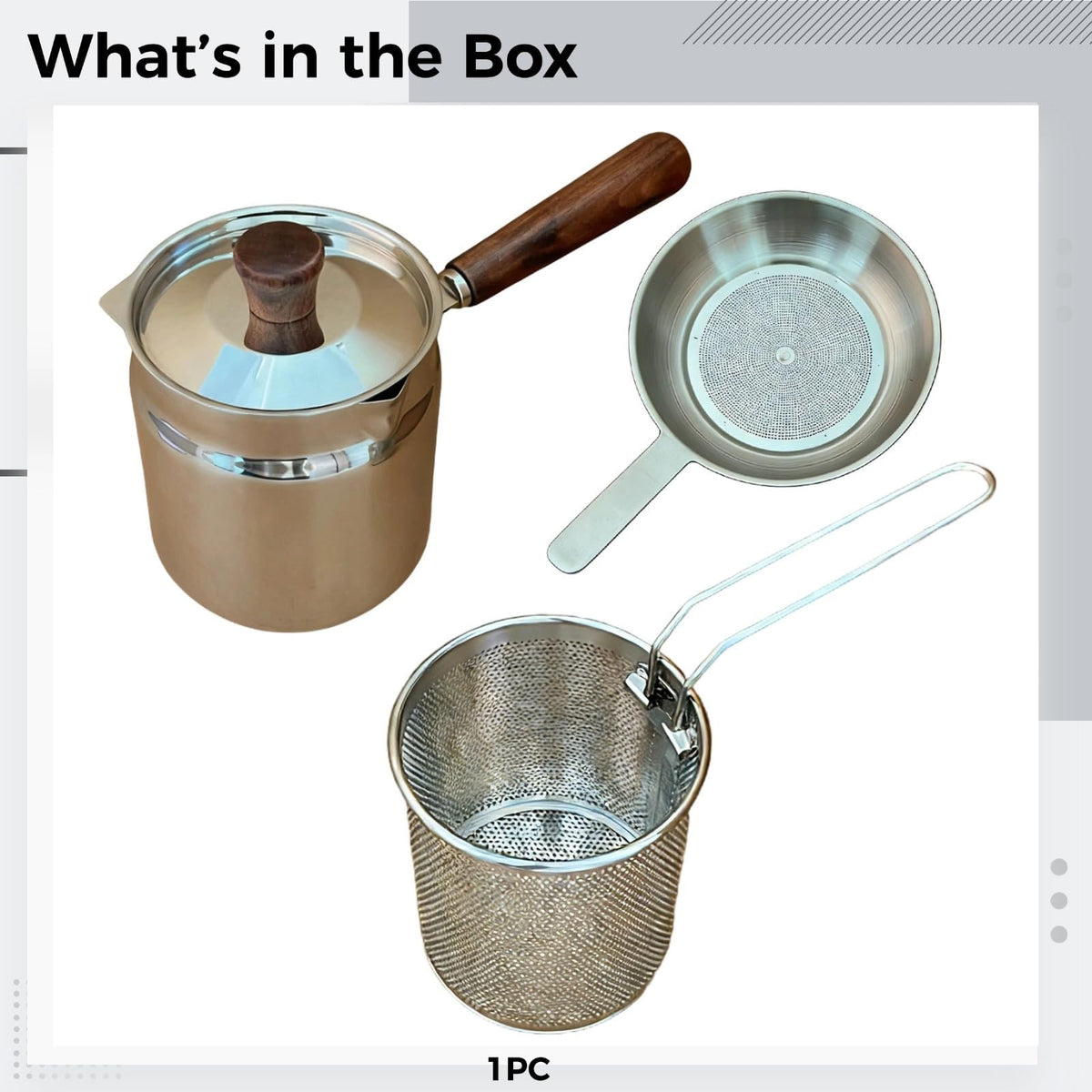 2 L 304 Stainless Steel Deep Fryer Pot Set with Frying Basket F187