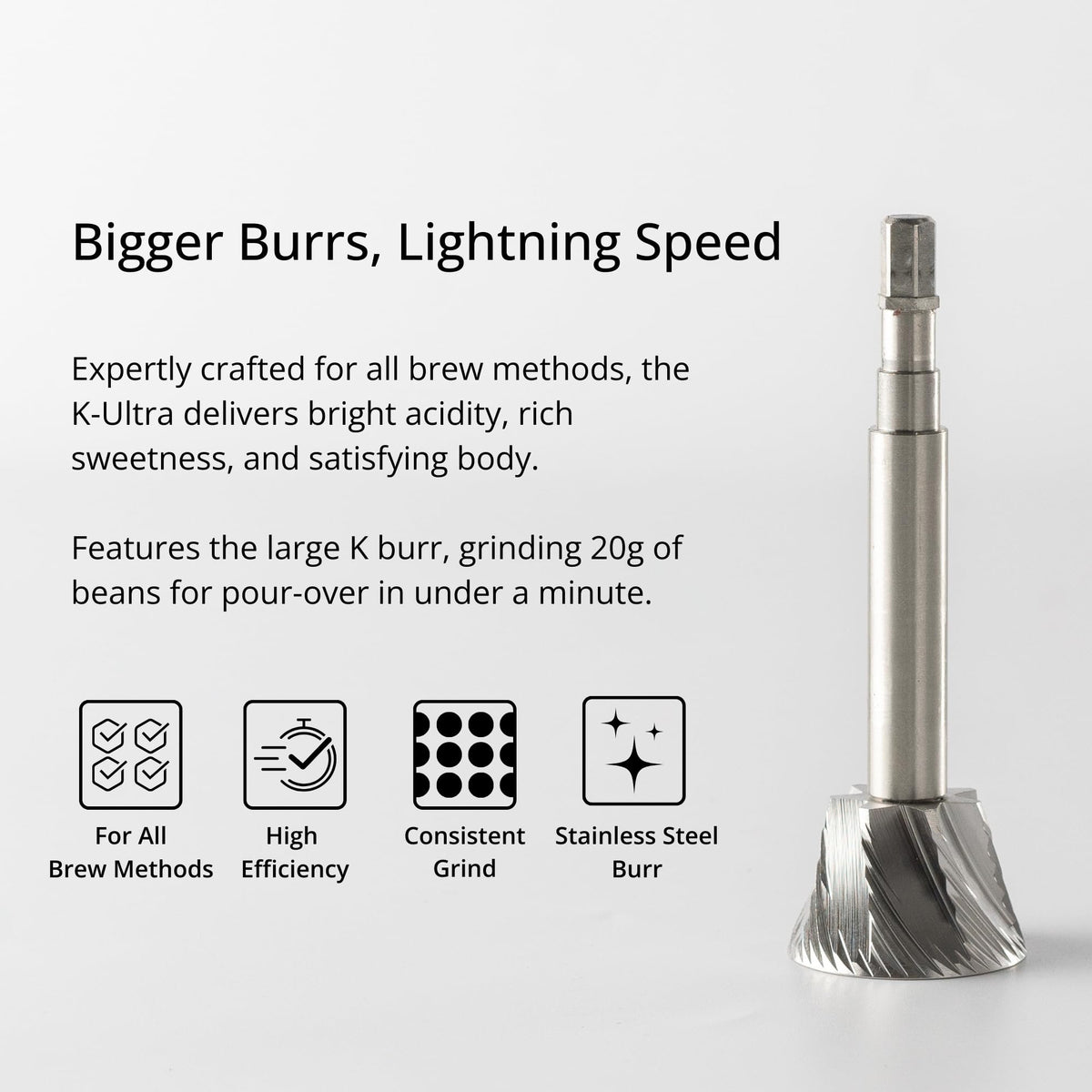 Manual Coffee Grinder Silver with Carrying Case Stainless Steel Conical Burr A119383