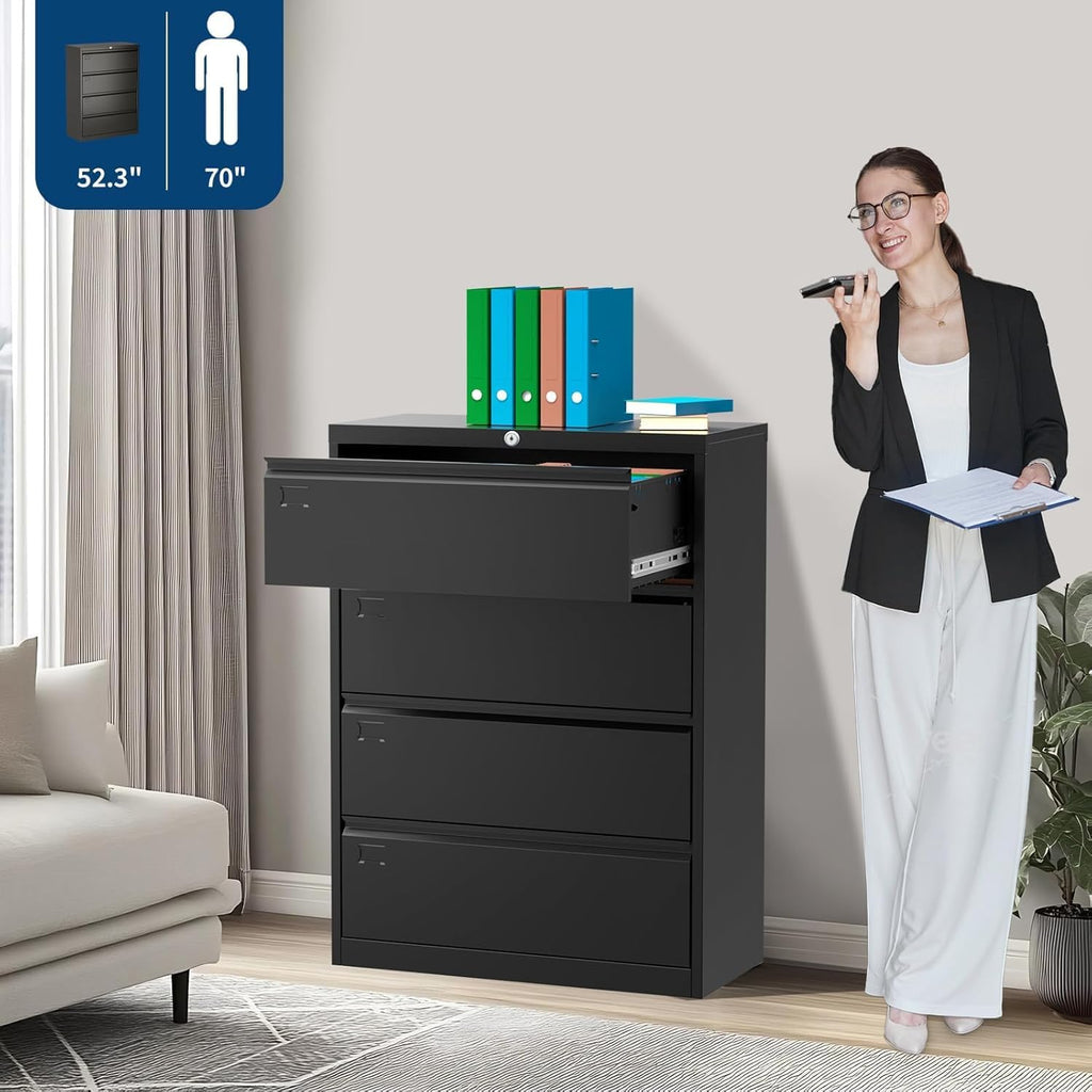 4 Drawer Metal File Cabinet with Lock O188797