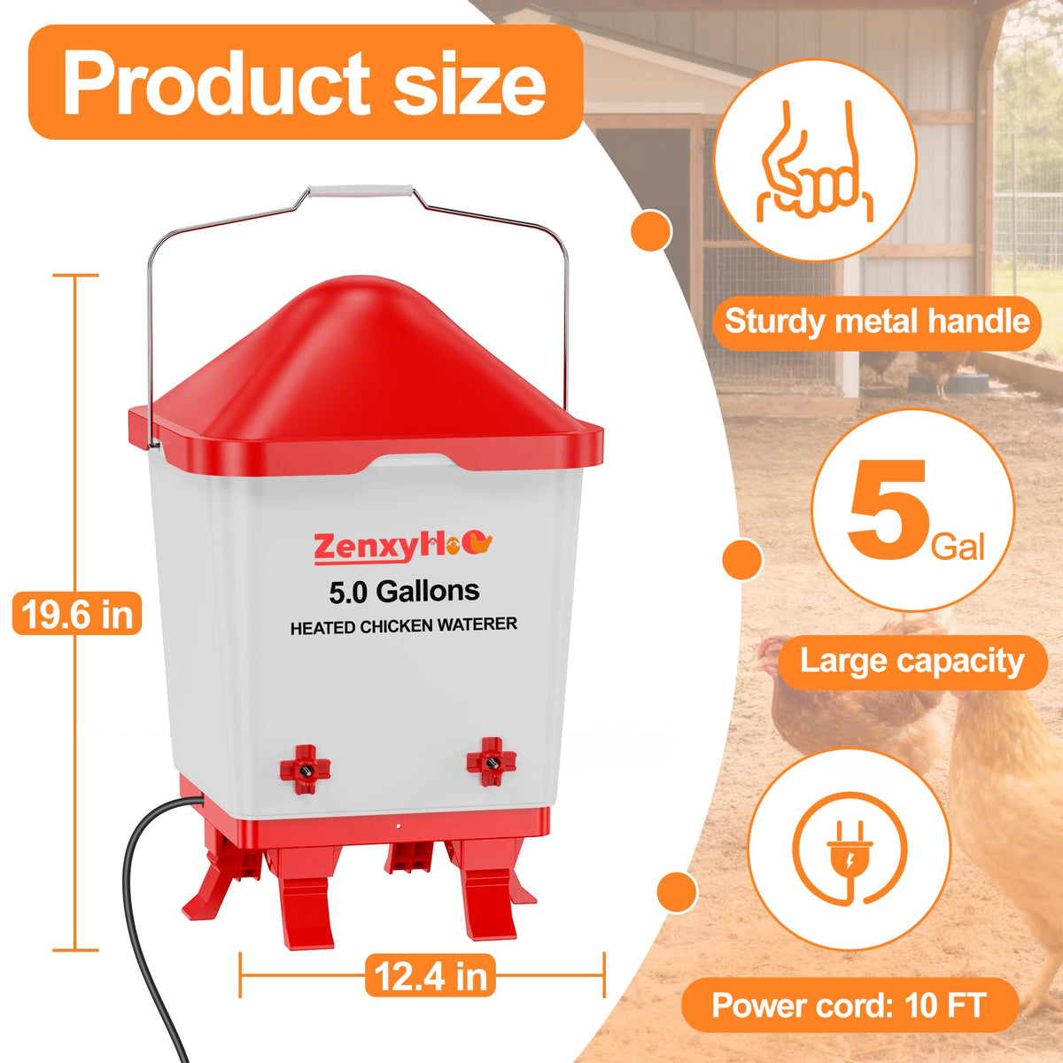 5.0 Gal Heated Chicken Waterer Bucket R467382