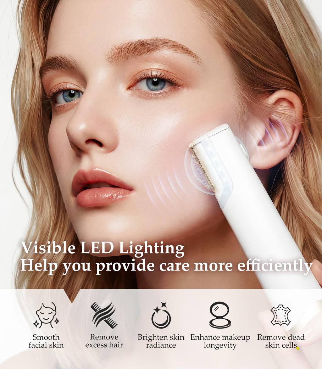 Rechargeable Dermaplaning Razor for Women Face with 10 Replacement Blades L68257