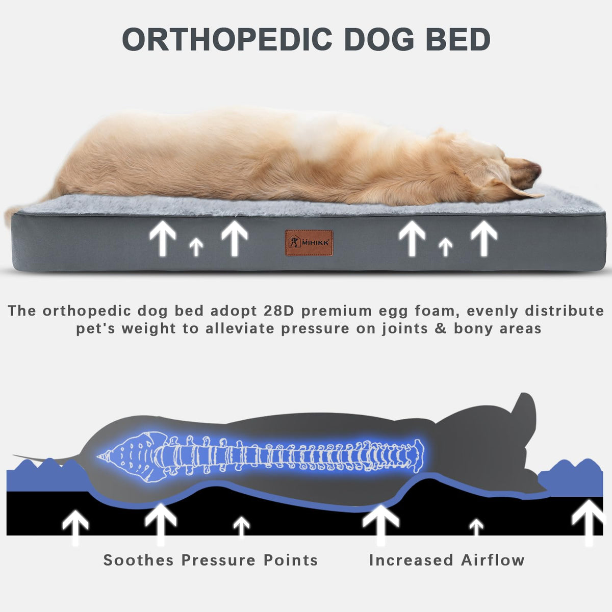 Medium Size Waterproof Orthopedic Dog Crate Bed K66428