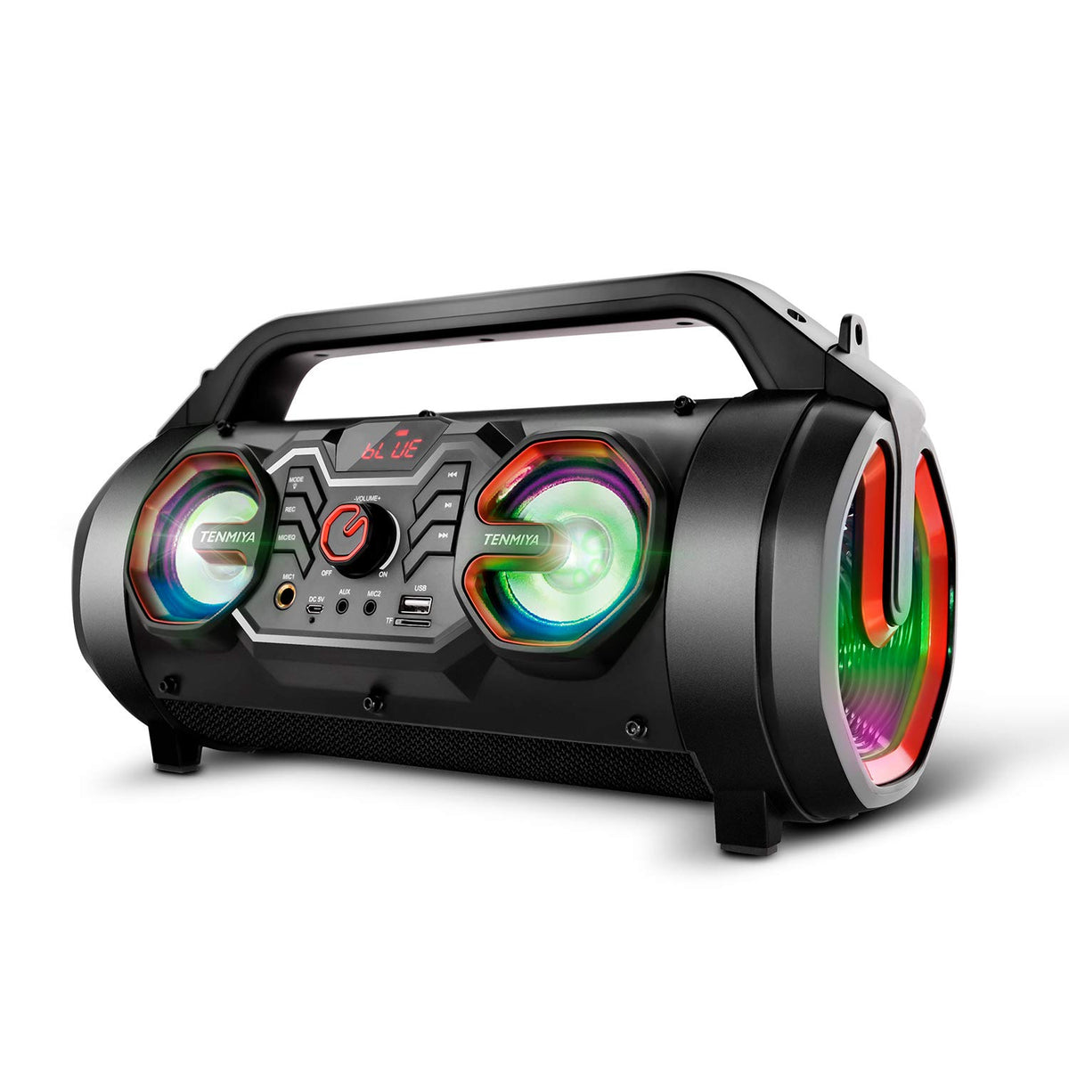 Portable Bluetooth Speaker with Subwoofer, FM Radio, RGB Lights, 30W F62754