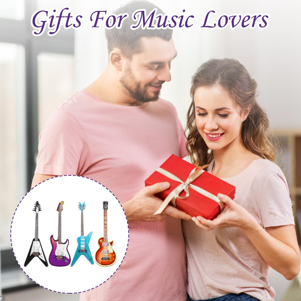 1:12 Scale Miniature Electric Guitar & Bass Guitar Ornament E24486