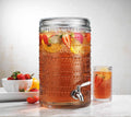 2 Gallon Clear Glass Beverage Dispenser with Stainless Steel Spigot F222