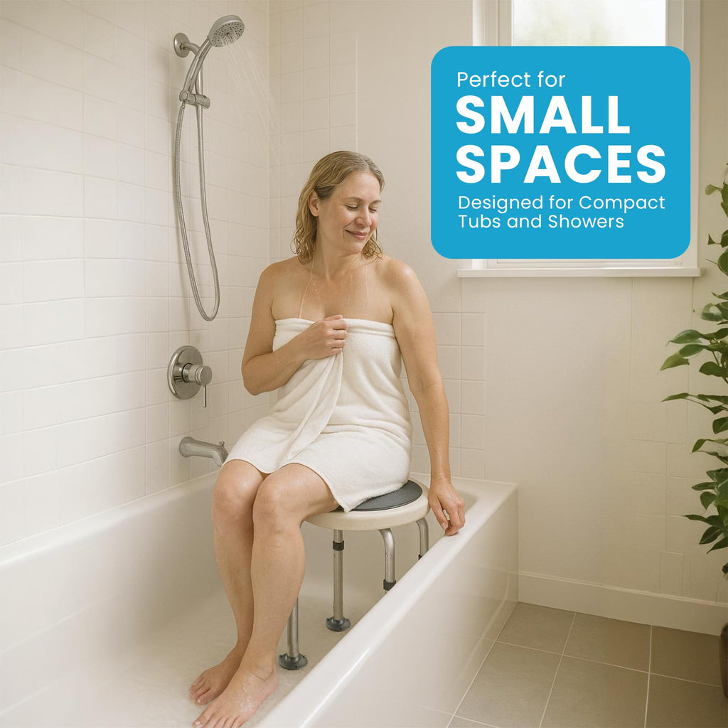 Adjustable Swivel Shower Stool with Non-Slip Feet K881967