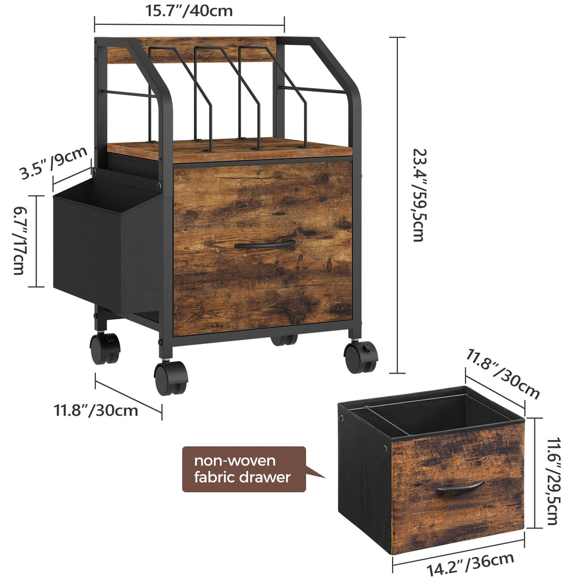 Small Rolling File Cabinet Z89050