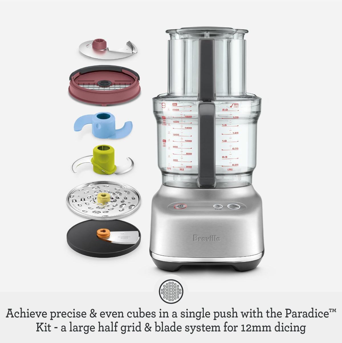 9 Processor and Dicer, Brushed Stainless Steel S4546