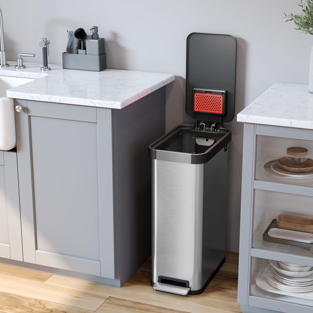 13.2 Gal / 50L Slim Step Pedal Kitchen Trash Can N7427