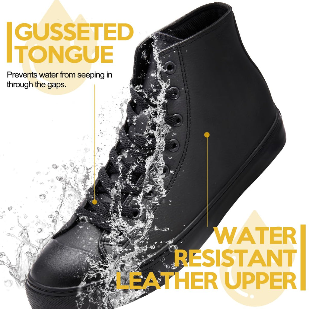Black Waterproof Non-Slip Leather Work Shoes N3104