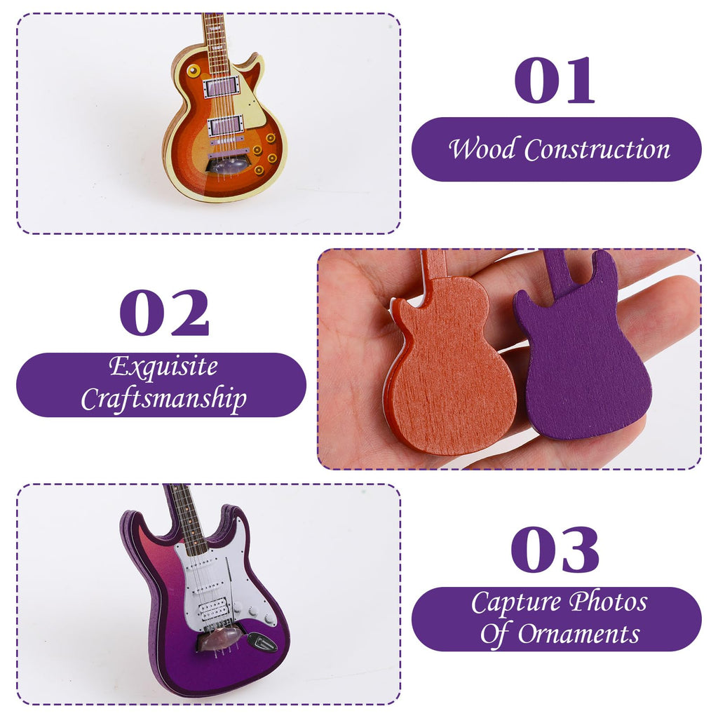 1:12 Scale Miniature Electric Guitar & Bass Guitar Ornament E24486