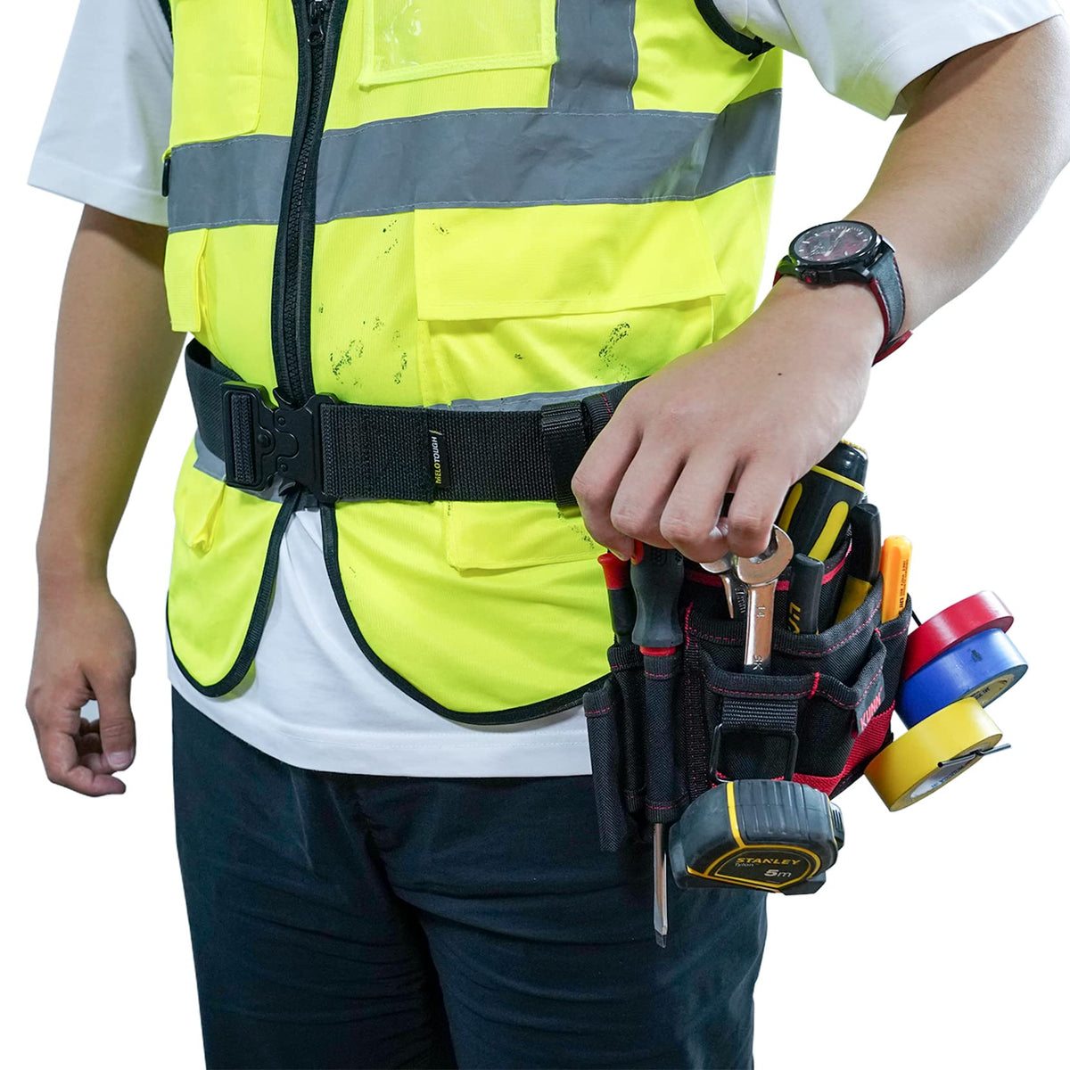 2" Nylon Web Work Tool Belt with Quick Release Metal Buckle S650
