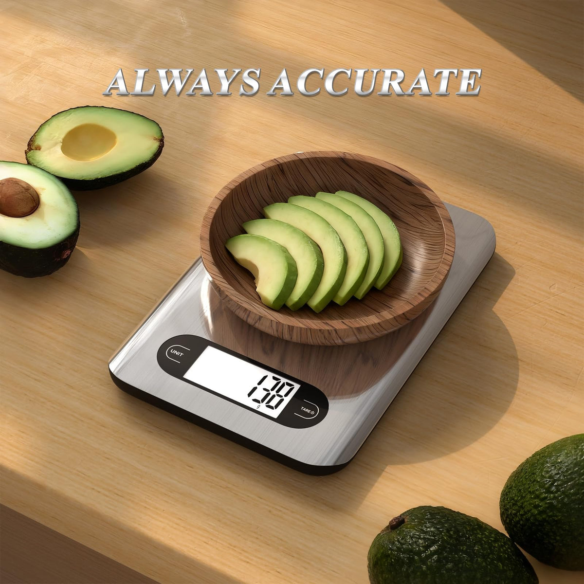 Digital Kitchen Scale 17 Pounds Capacity Stainless Steel V172988