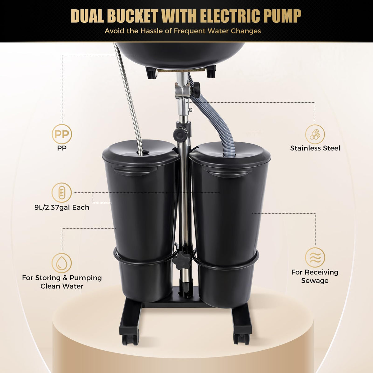 Portable Shampoo Bowl with Electric Pump Z2109