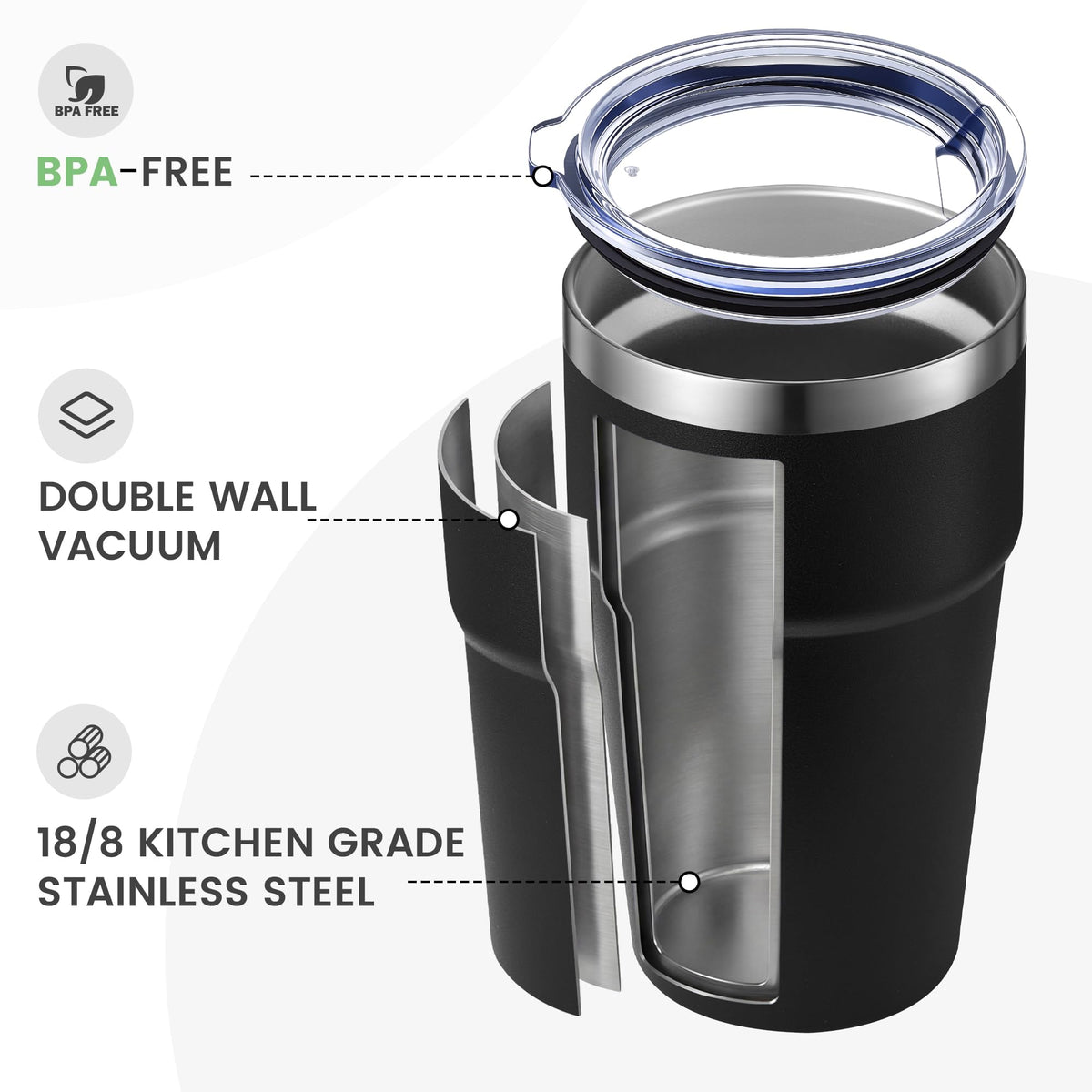 16oz Stainless Steel Insulated Tumbler with Lid K87829