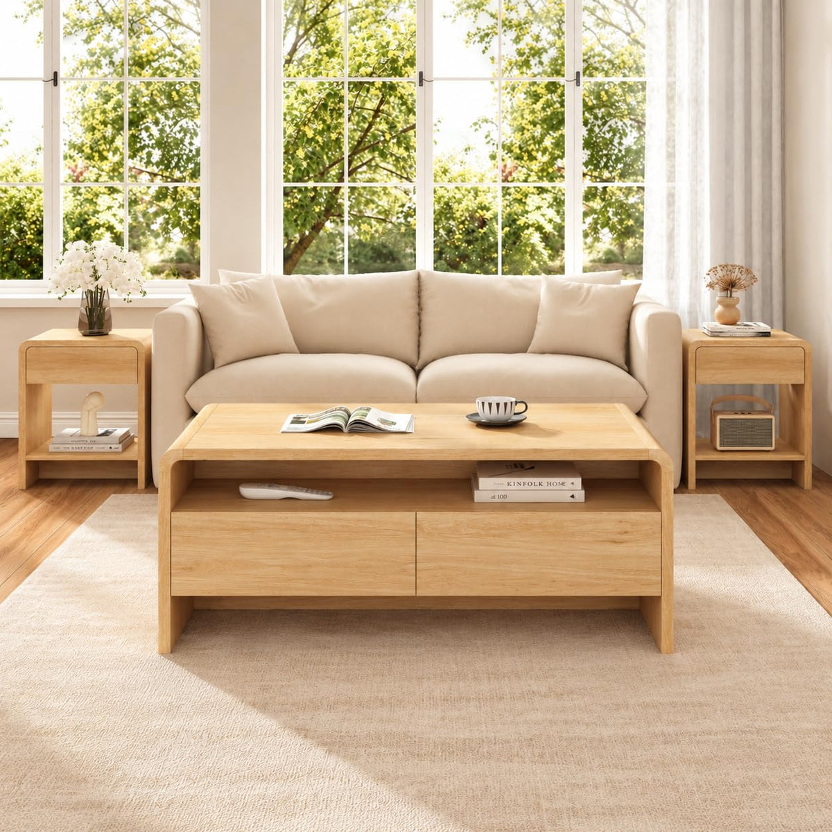 3-Piece Coffee Table Set with 2 End Tables U8187