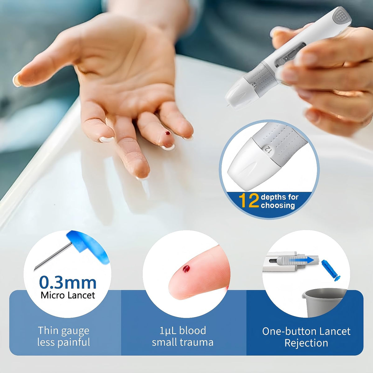 Blood Glucose Monitor Kit with 100 Test Strips and 100 Lancets N584522