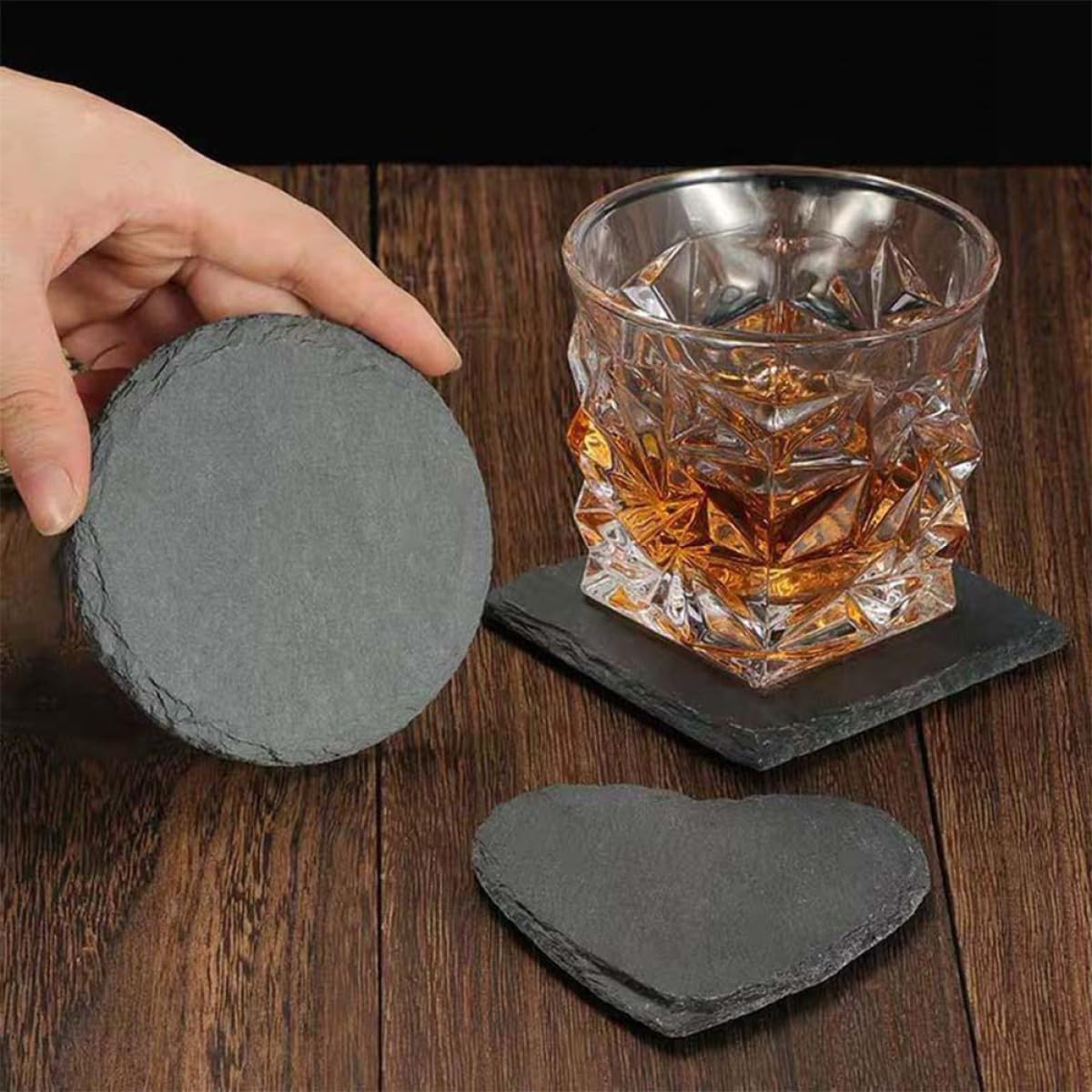 Natural Stone Drink Coasters 12 Pcs Square K165527