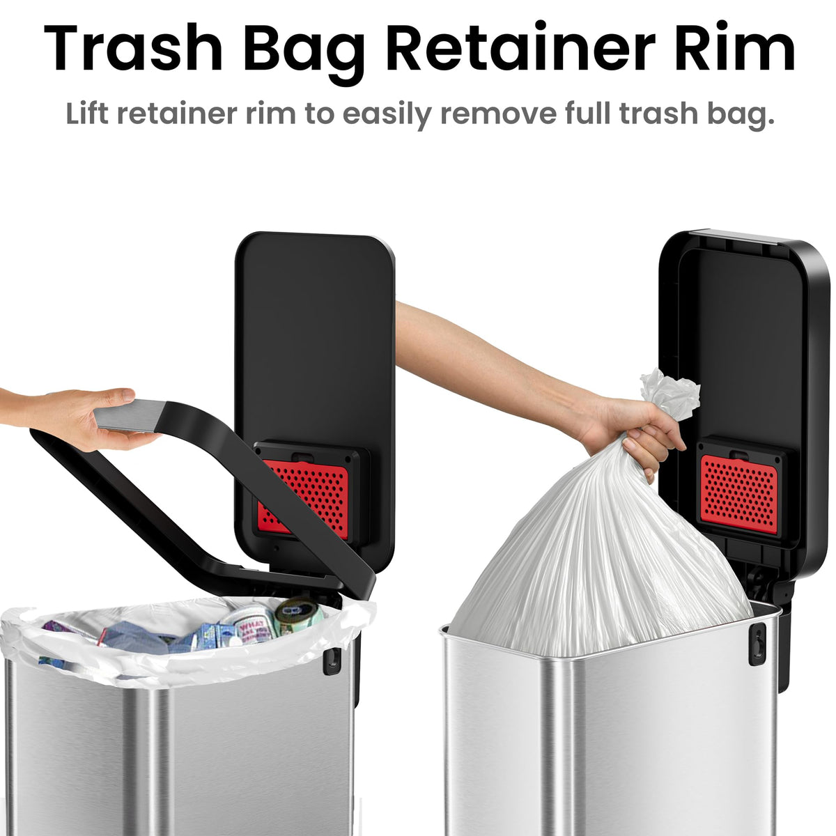 13.2 Gal / 50L Slim Step Pedal Kitchen Trash Can N7427