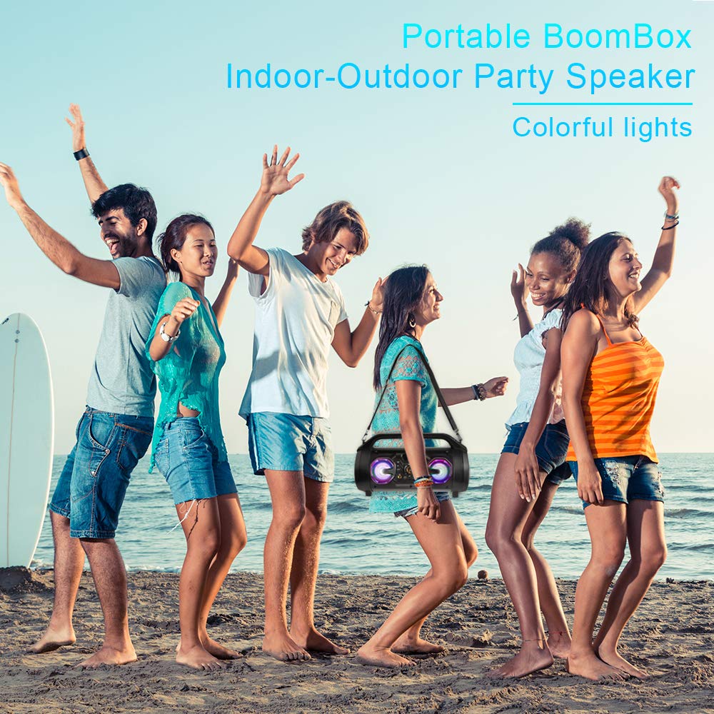 Portable Bluetooth Speaker with Subwoofer, FM Radio, RGB Lights, 30W F62754