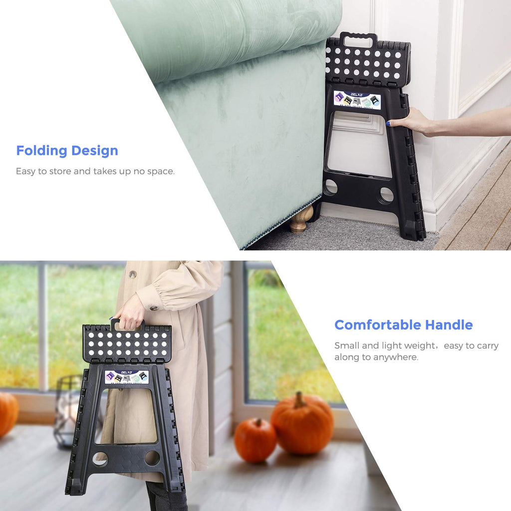 Black 1 Pack Folding Plastic Step Stool W532