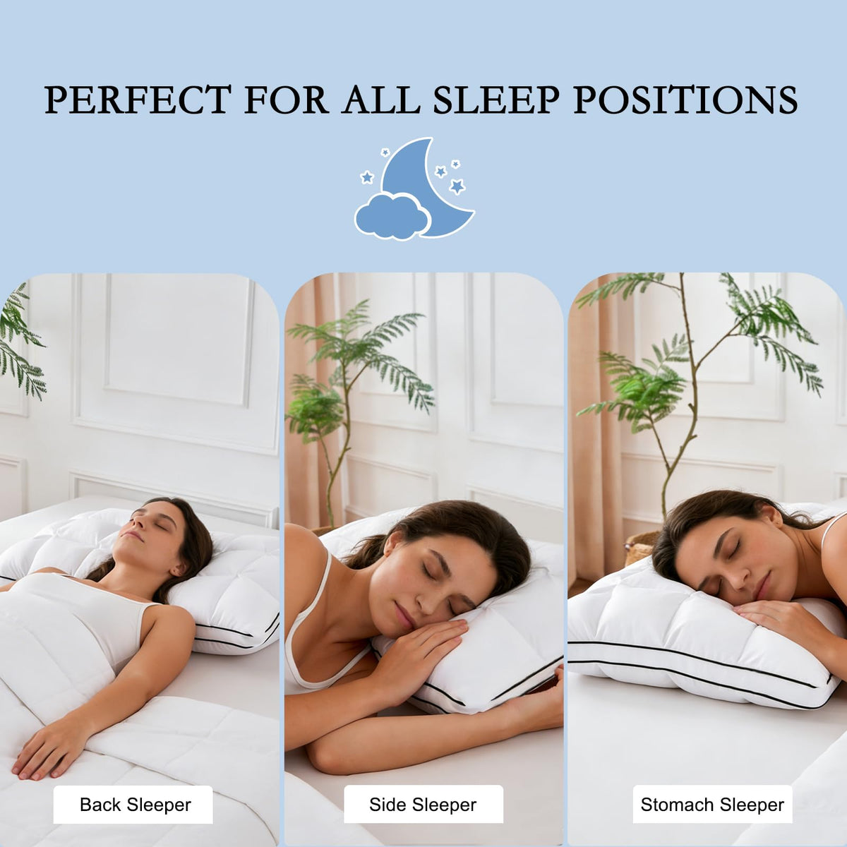King Size Set of 2 Cotton Pillows I69578