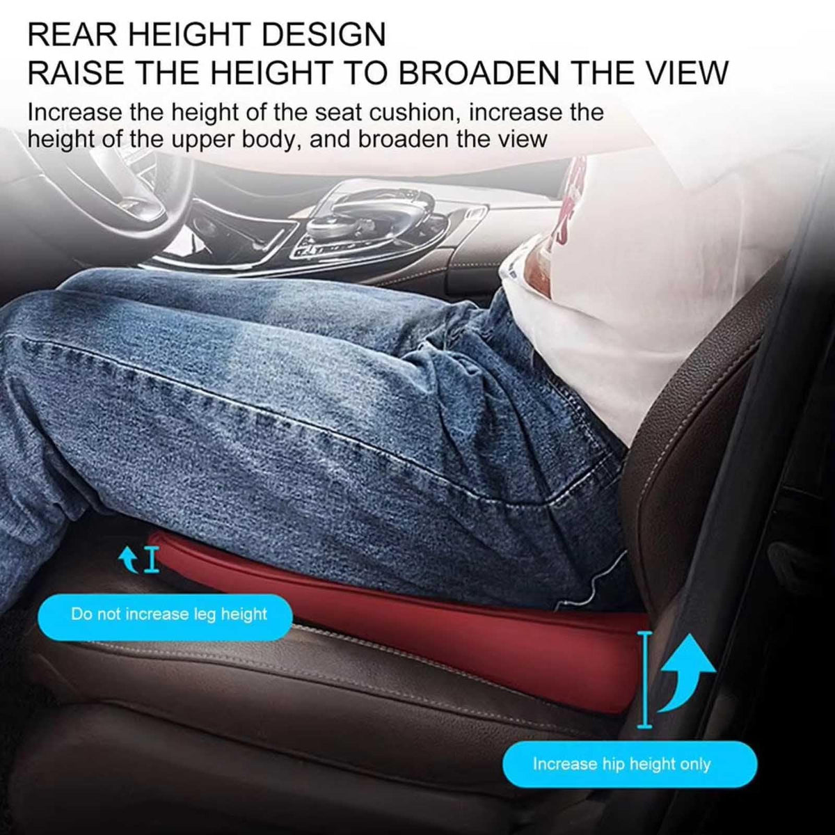 Wedge Shaped Memory Foam Car Seat Cushion Z407945