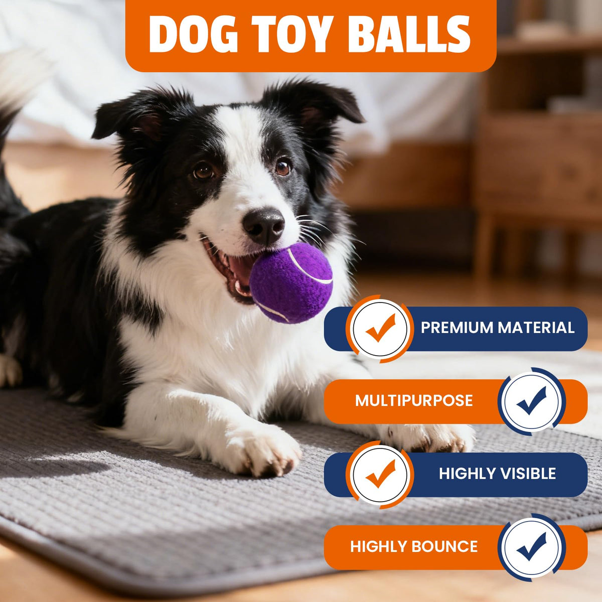 Colorful Tennis Balls for Dogs, 2.5 inches, 16 Pack K190587