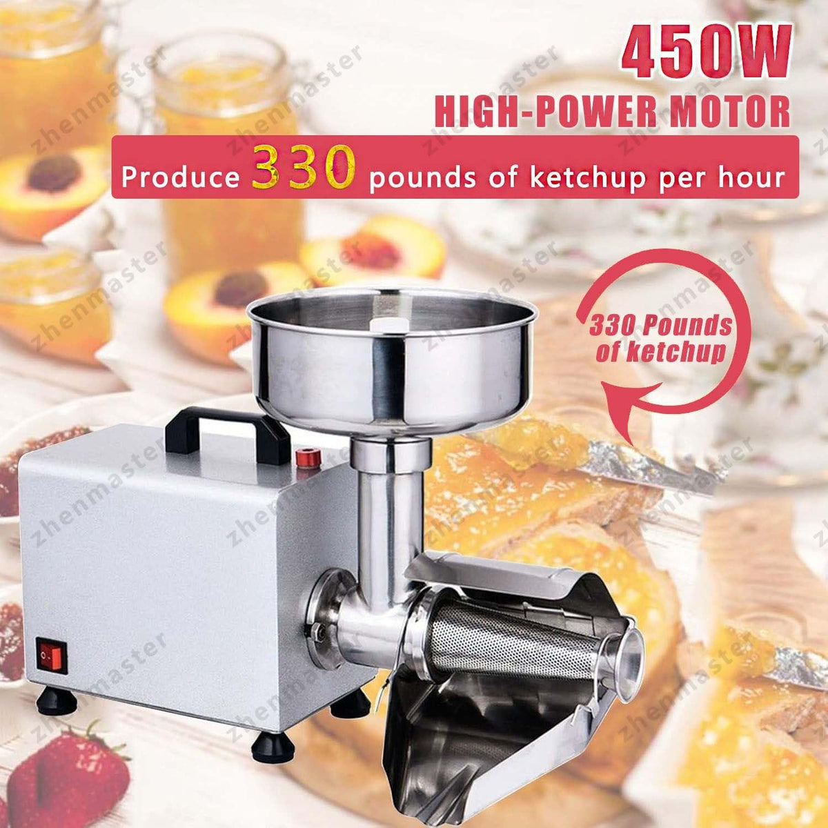 450W Stainless Steel Electric Tomato Strainer S915688