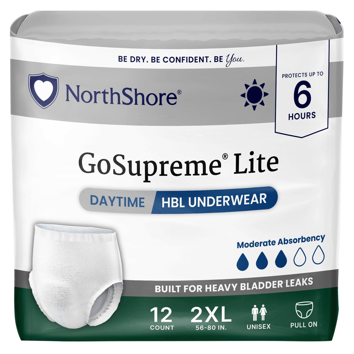 White 2XL Daytime Underwear 12 Count Y9276